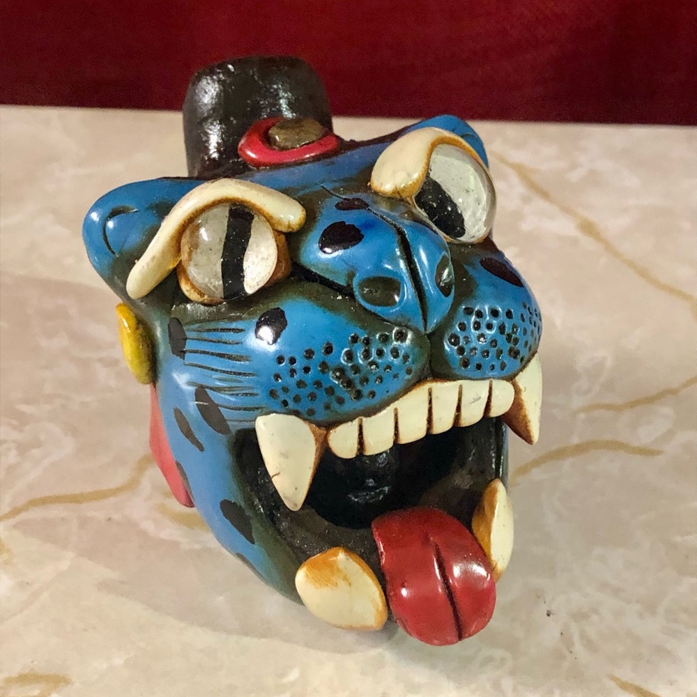 Aztec Jaguar Warrior Clay Whistle- Simulates the Sound of the Jaguar